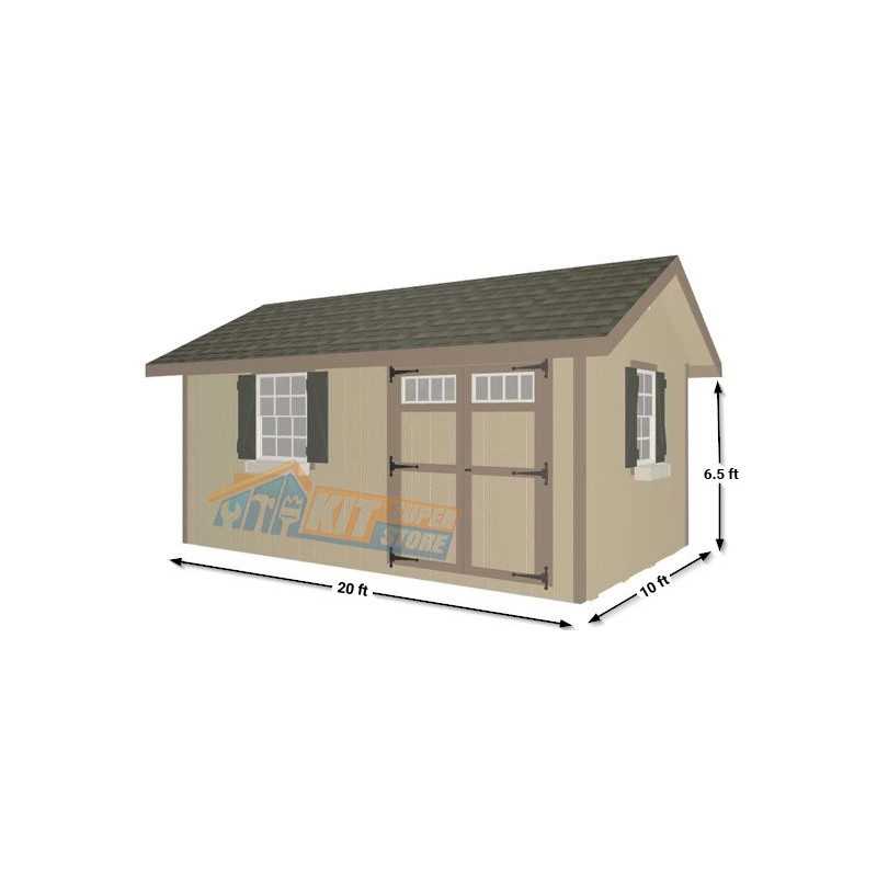 EZ-Fit Heritage 10x20 Outdoor Garden Wood Shed Kit (ez_heritage1020)