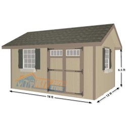 EZ-Fit Heritage 12x16 Wood Shed Kit (ez_heritage1216)
