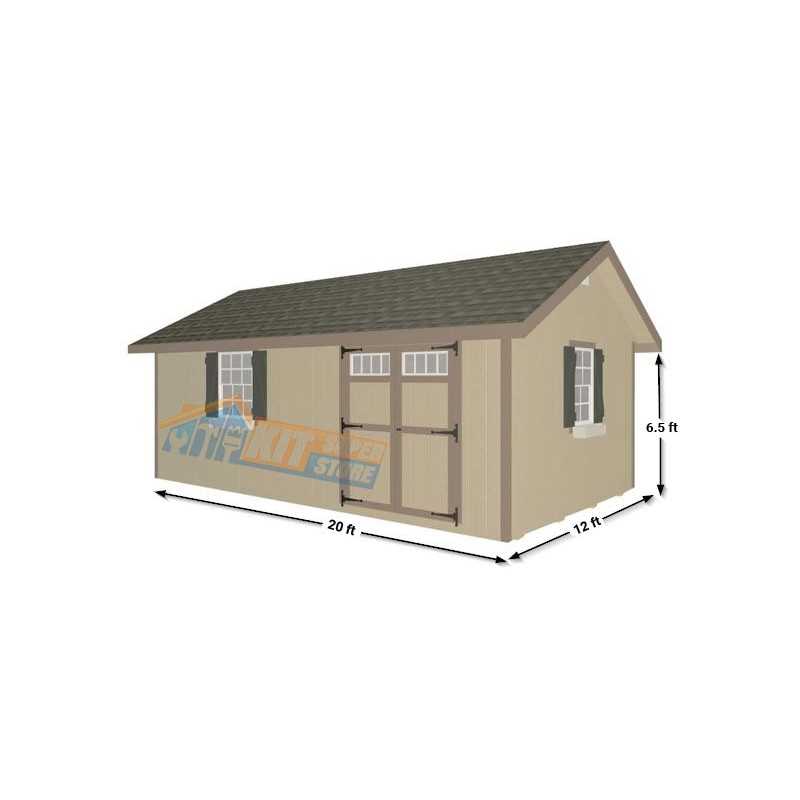 EZ-Fit Heritage 12x20 Outdoor Garden Wood Shed Kit (ez_heritage1220)