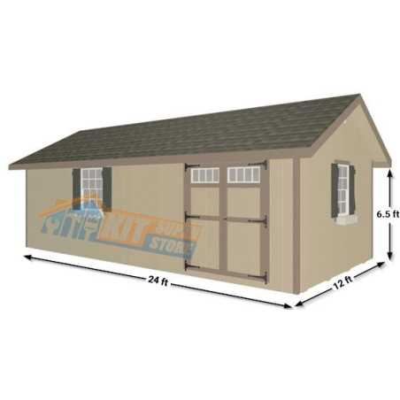 EZ-Fit Heritage 12x24 Outdoor Garden Wood Shed Kit (ez_heritage1224)