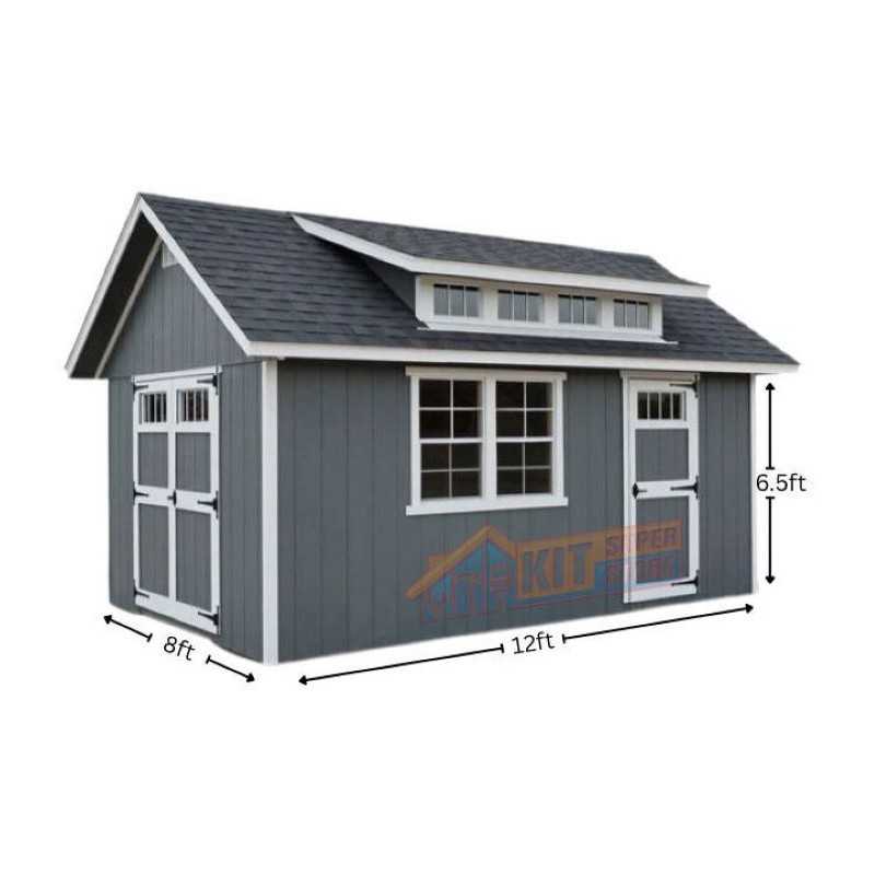 EZ-Fit Skyview 8x12 Panelized Storage Shed with Skylight Window (ez_skyview812)