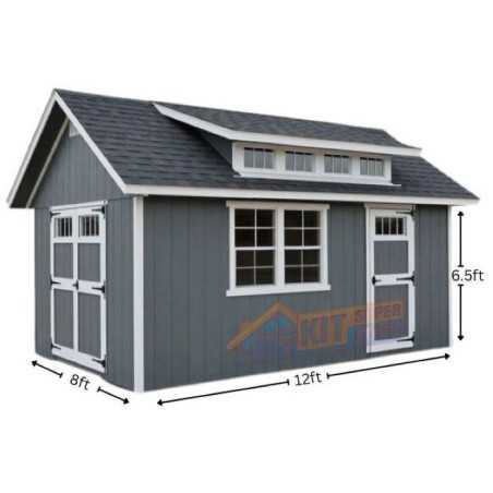 EZ-Fit Skyview 8x12 Panelized Storage Shed with Skylight Window (ez_skyview812)
