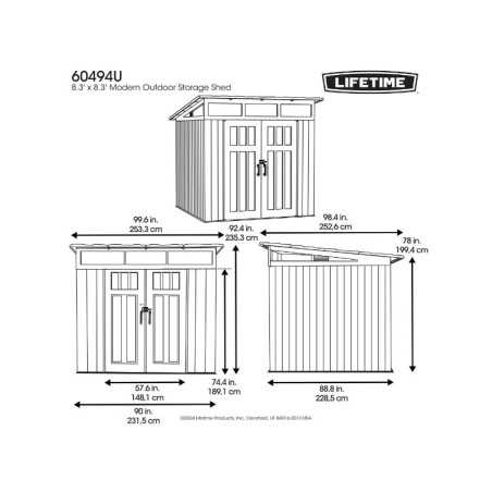 Lifetime 8.3 x 8.3 ft. Modern Outdoor Storage Shed Kit (60542)