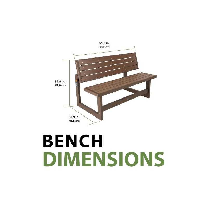 Lifetime Convertible Bench - Mocha Brown (60139)