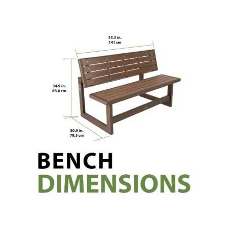 Lifetime Convertible Bench - Mocha Brown (60139)