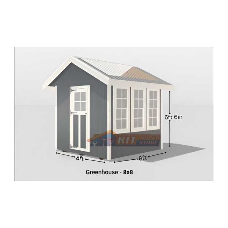 EZ-Fit 8x8 Panelized Greenhouse Shed Kit (ez_greenhouse88)
