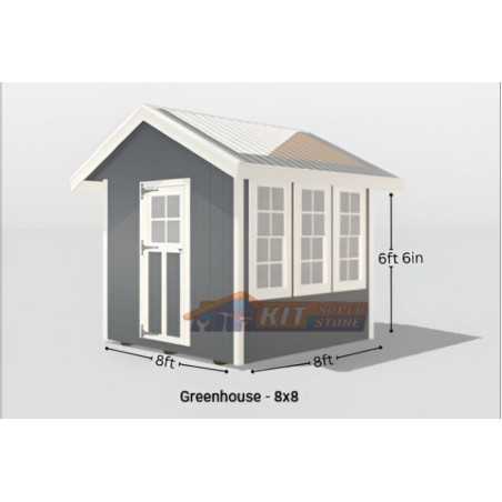 EZ-Fit 8x8 Panelized Greenhouse Shed Kit (ez_greenhouse88)