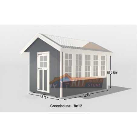 EZ-Fit 8x12 Panelized Greenhouse Shed Kit (ez_greenhouse812)