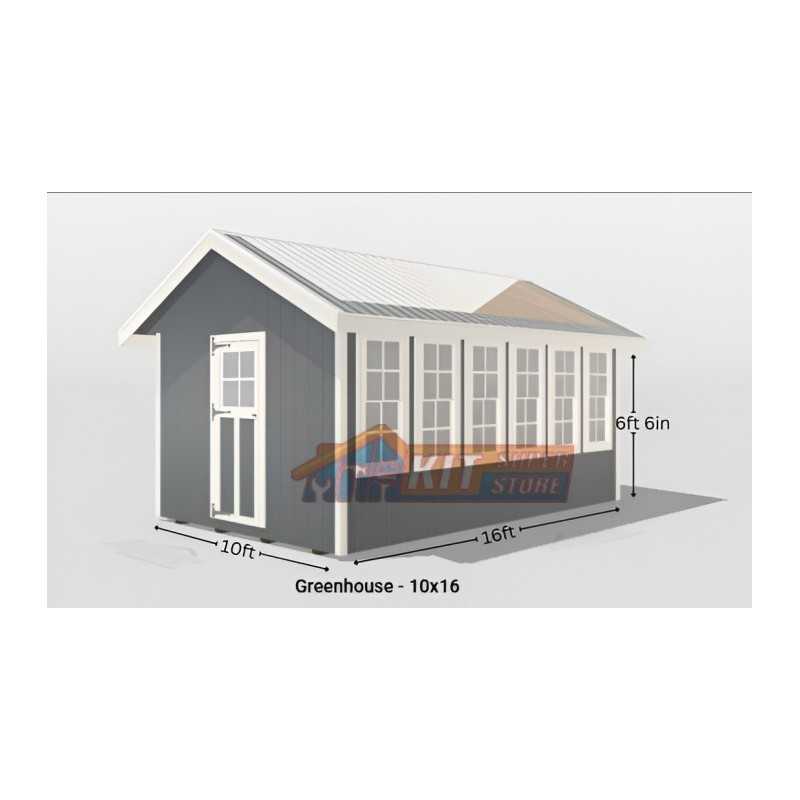 EZ-Fit 10x16 Panelized Greenhouse Shed Kit (ez_greenhouse1016)