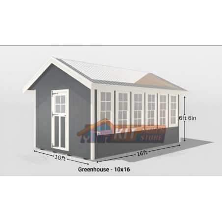 EZ-Fit 10x16 Panelized Greenhouse Shed Kit (ez_greenhouse1016)