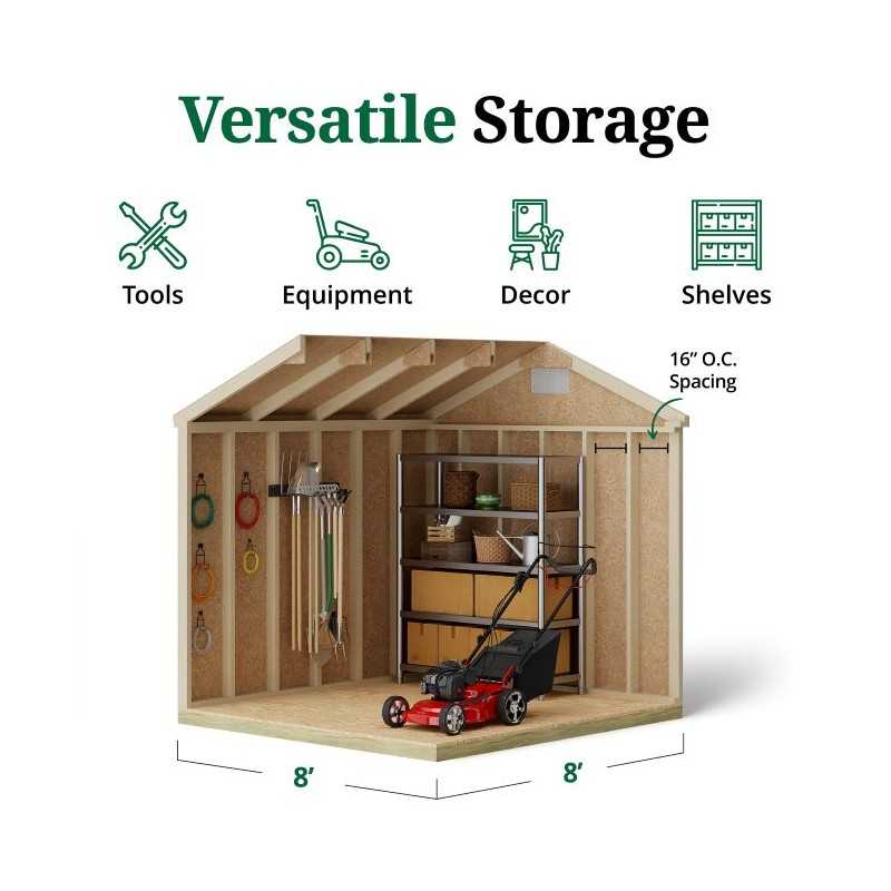 Little Cottage Co. Classic Workshop 8x8 Wood Storage Shed Kit (8x8 CWS-PC)