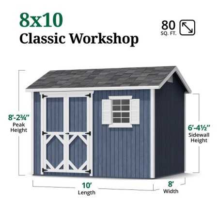 Little Cottage Co. Classic Workshop 8x10 Wood Storage Shed Kit (8x10 CWS-PC)
