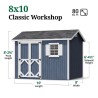 Little Cottage Co. Classic Workshop 8x10 Wood Storage Shed Kit (8x10 CWS-PC)