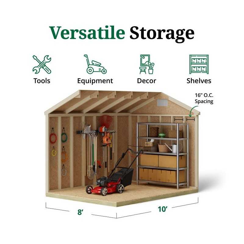 Little Cottage Co. Classic Workshop 8x10 Wood Storage Shed Kit (8x10 CWS-PC)