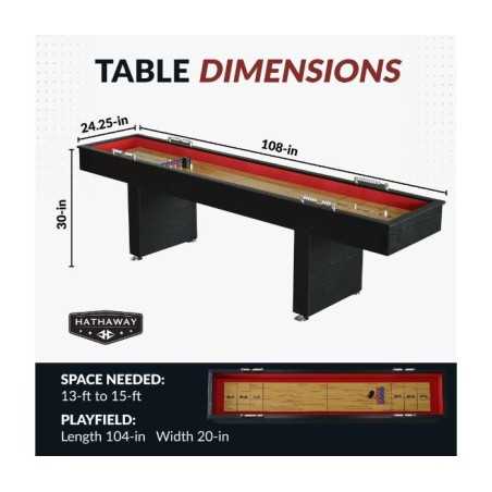 Hathaway Avenger 9-ft Shuffleboard Table - Black Finish (BG1203)