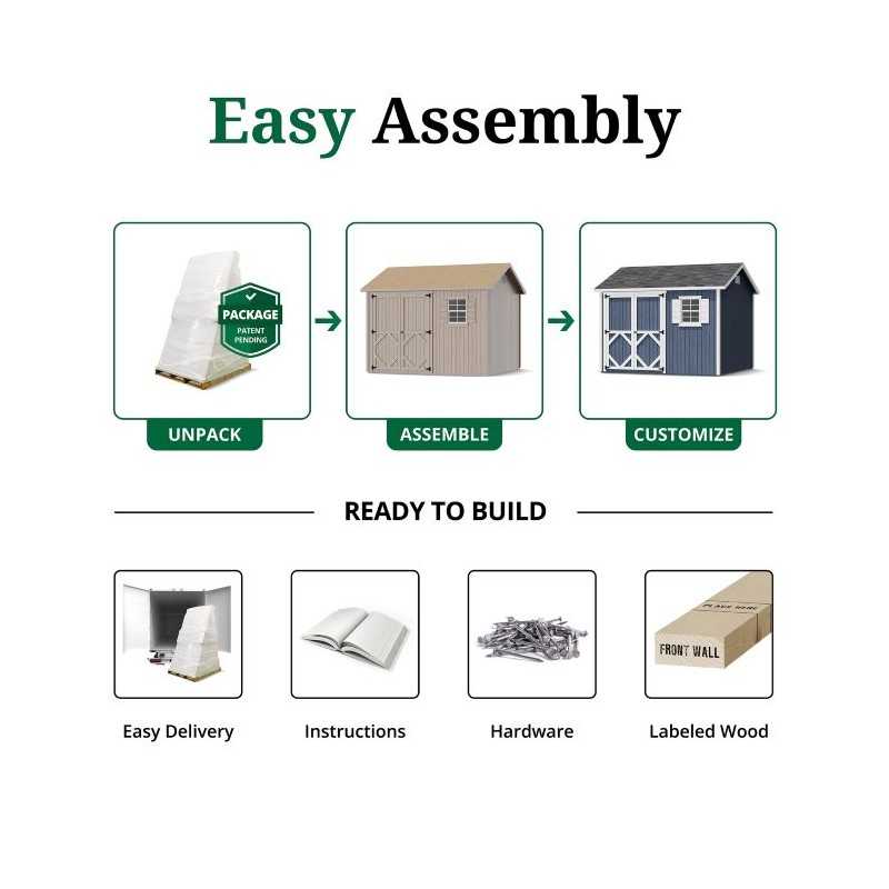 Little Cottage Co. Classic Workshop 10x10 Wood Storage Shed Kit (10x10 CWS-PC)