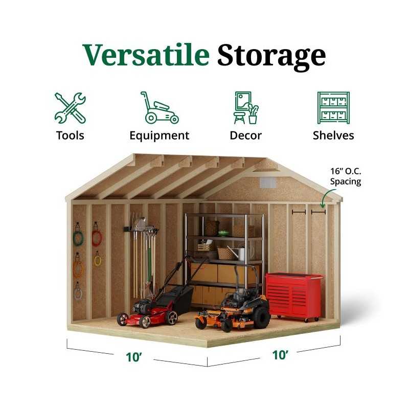 Little Cottage Co. Classic Workshop 10x10 Wood Storage Shed Kit (10x10 CWS-PC)