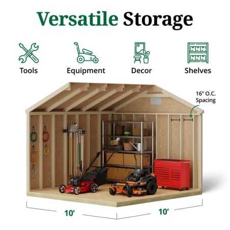 Little Cottage Co. Classic Workshop 10x10 Wood Storage Shed Kit (10x10 CWS-PC)