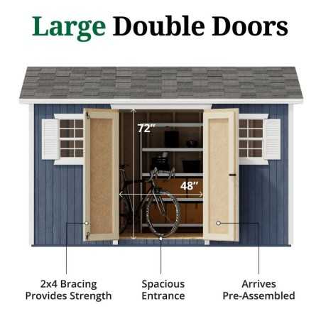 Little Cottage Co. Classic Workshop 8x12 Wood Storage Shed Kit (8x12 CWS-PC)