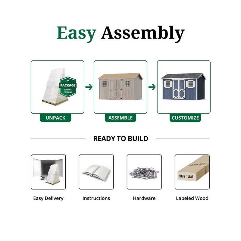 Little Cottage Co. Classic Workshop 8x12 Wood Storage Shed Kit (8x12 CWS-PC)