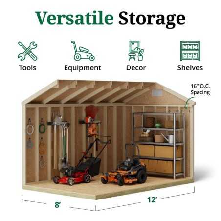 Little Cottage Co. Classic Workshop 8x12 Wood Storage Shed Kit (8x12 CWS-PC)