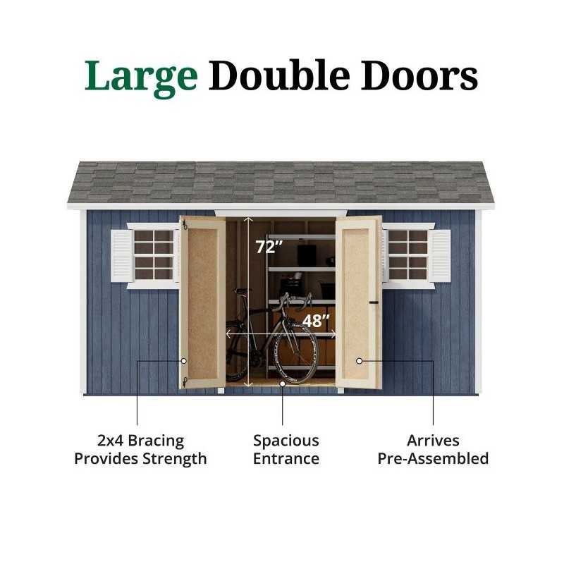 Little Cottage Co. Classic Workshop 8x14 Wood Storage Shed Kit (8x14 CWS-PC)