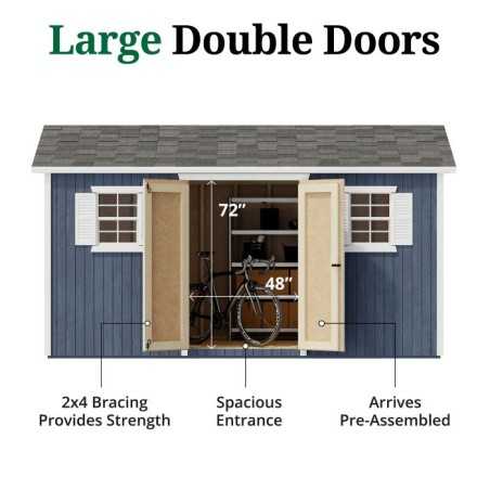 Little Cottage Co. Classic Workshop 8x14 Wood Storage Shed Kit (8x14 CWS-PC)