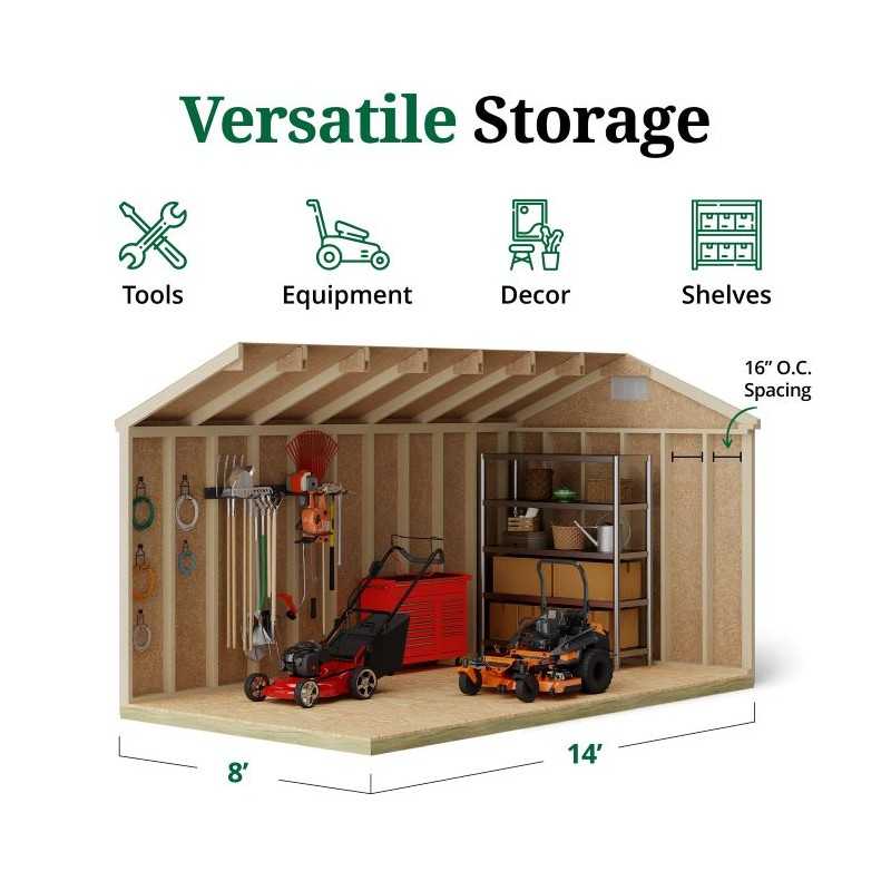 Little Cottage Co. Classic Workshop 8x14 Wood Storage Shed Kit (8x14 CWS-PC)