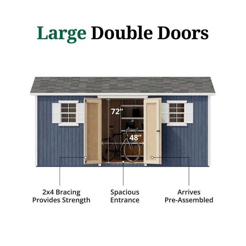 Little Cottage Co. Classic Workshop 8x16 Wood Storage Shed Kit (8x16 CWS-PC)