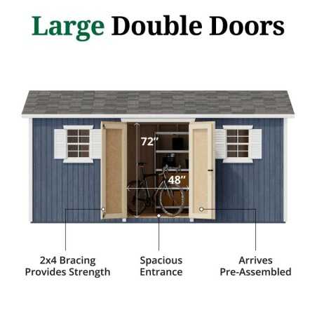 Little Cottage Co. Classic Workshop 8x16 Wood Storage Shed Kit (8x16 CWS-PC)