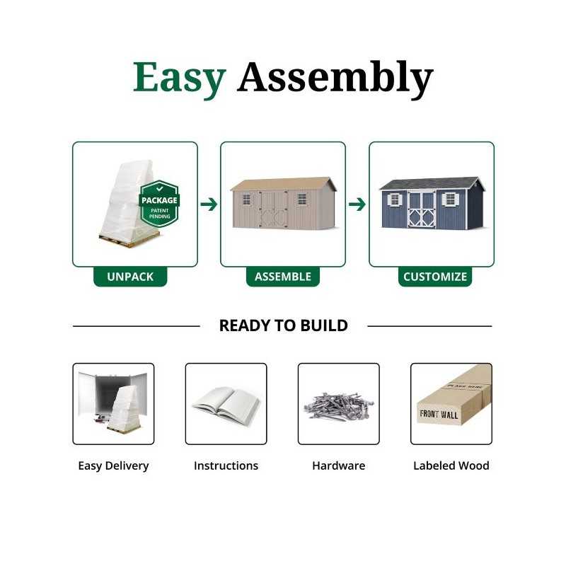 Little Cottage Co. Classic Workshop 8x16 Wood Storage Shed Kit (8x16 CWS-PC)