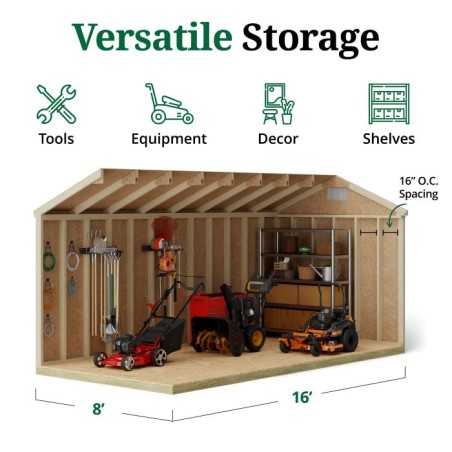 Little Cottage Co. Classic Workshop 8x16 Wood Storage Shed Kit (8x16 CWS-PC)