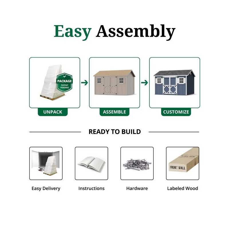 Little Cottage Co. Classic Workshop 10x12 Wood Storage Shed Kit (10x12 CWS-PC)