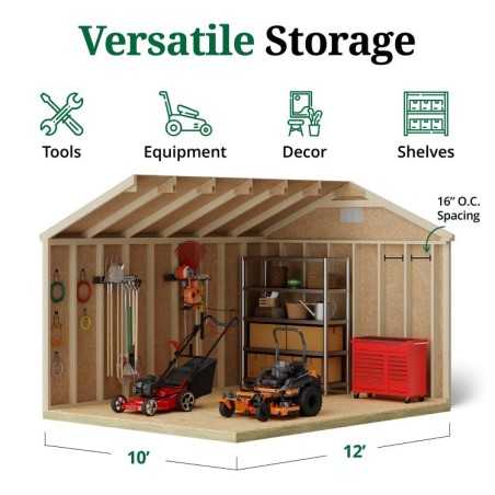 Little Cottage Co. Classic Workshop 10x12 Wood Storage Shed Kit (10x12 CWS-PC)
