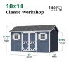 Little Cottage Co. Classic Workshop 10x14 Wood Storage Shed Kit (10x14 CWS-PC)