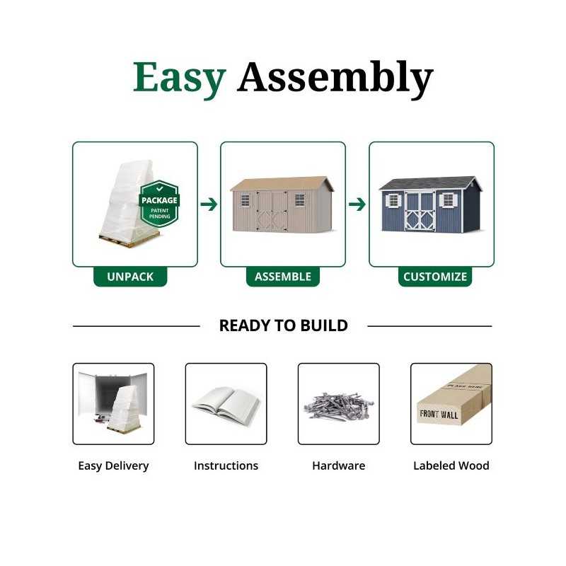 Little Cottage Co. Classic Workshop 10x14 Wood Storage Shed Kit (10x14 CWS-PC)