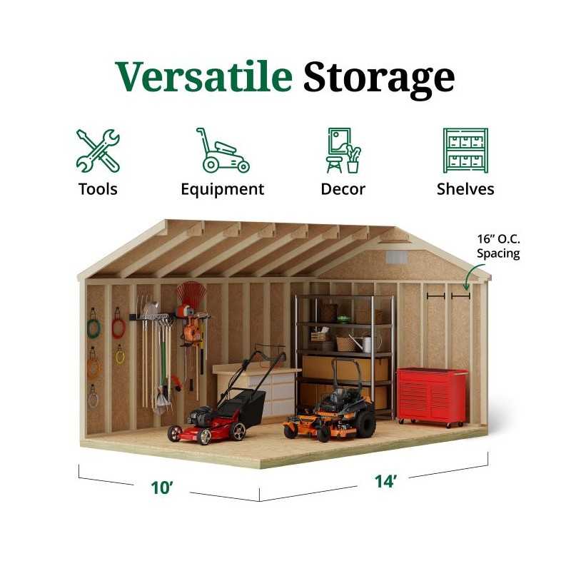 Little Cottage Co. Classic Workshop 10x14 Wood Storage Shed Kit (10x14 CWS-PC)