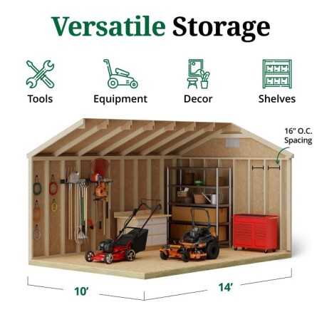 Little Cottage Co. Classic Workshop 10x14 Wood Storage Shed Kit (10x14 CWS-PC)