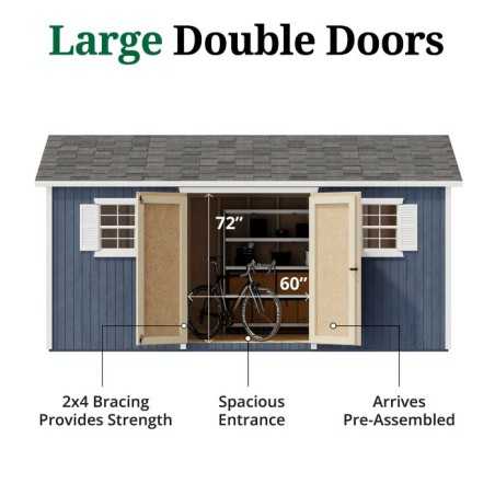 Little Cottage Co. Classic Workshop 10x16 Wood Storage Shed Kit (10x16 CWS-PC)