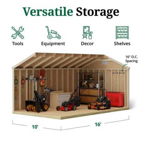 Little Cottage Co. Classic Workshop 10x16 Wood Storage Shed Kit (10x16 CWS-PC)