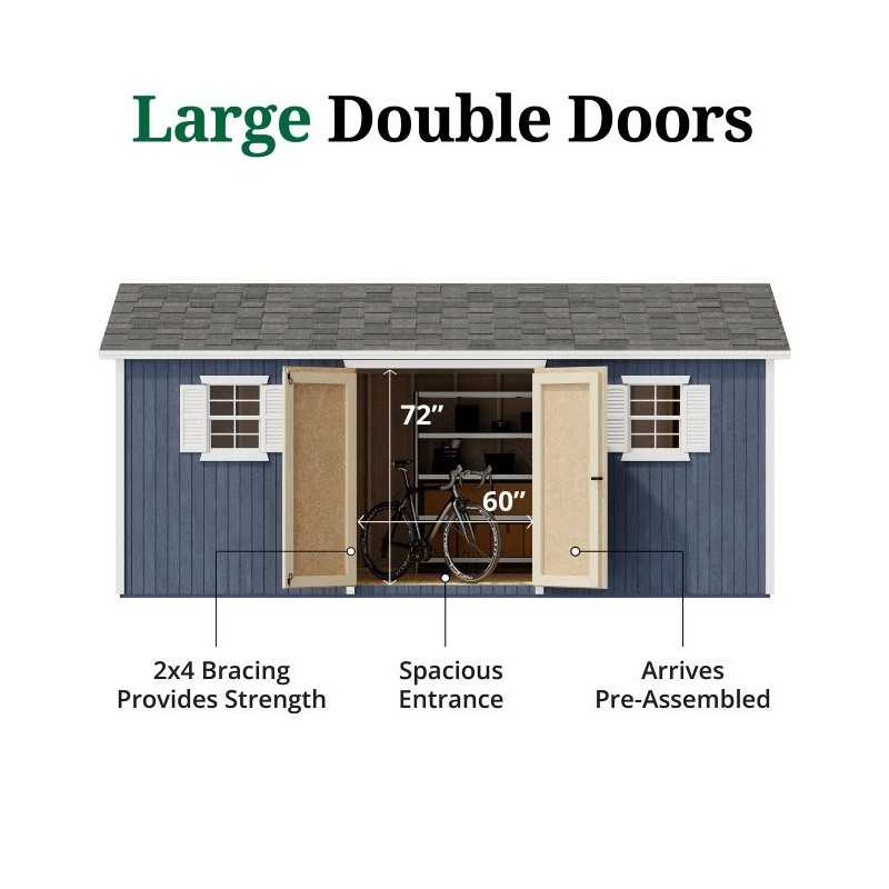 Little Cottage Co. Classic Workshop 10x18 Wood Storage Shed Kit (10x18 CWS-PC)