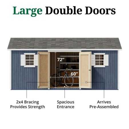 Little Cottage Co. Classic Workshop 10x18 Wood Storage Shed Kit (10x18 CWS-PC)