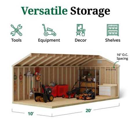 Classic Workshop 10x20 Wood Storage Shed Kit (10x20 CWS-PC)
