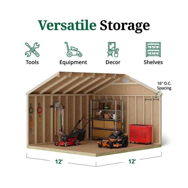Little Cottage Co. Classic Workshop 12x12 Wood Storage Shed Kit (12x12 CWS-PC)