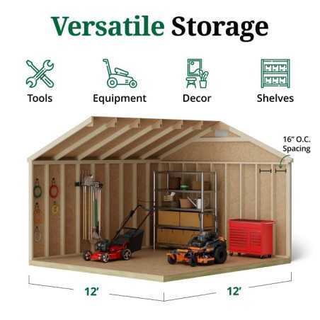 Little Cottage Co. Classic Workshop 12x12 Wood Storage Shed Kit (12x12 CWS-PC)