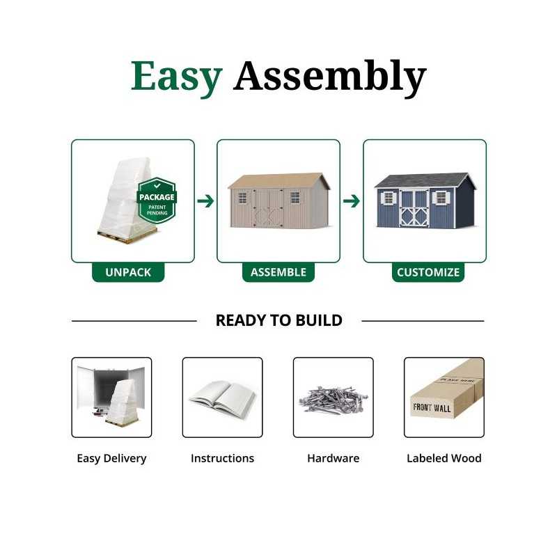 Little Cottage Co. Classic Workshop 12x14 Wood Storage Shed Kit (12x14 CWS-PC)