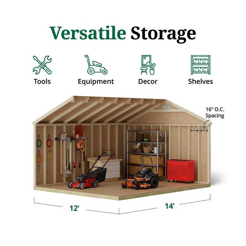 Little Cottage Co. Classic Workshop 12x14 Wood Storage Shed Kit (12x14 CWS-PC)