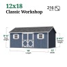 Little Cottage Co. Classic Workshop 12x18 Wood Storage Shed Kit (12x18 CWS-PC)