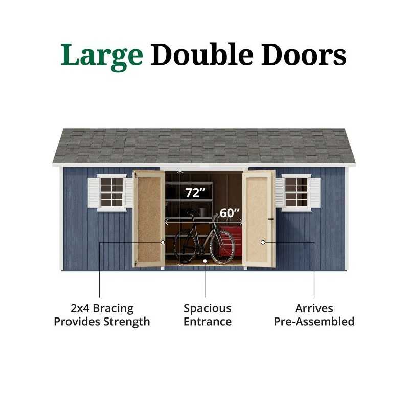 Little Cottage Co. Classic Workshop 12x18 Wood Storage Shed Kit (12x18 CWS-PC)