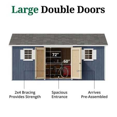 Little Cottage Co. Classic Workshop 12x18 Wood Storage Shed Kit (12x18 CWS-PC)